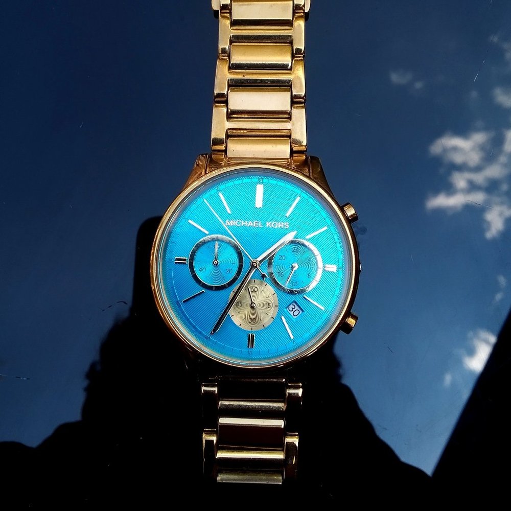 MICHAEL KORSChronograph Turquoise Dial Gold-tone Ladies Watch